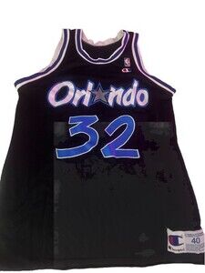 Vintage Champion Orlando Magic Shaquille O’Neal Shaq #32 Jersey Black Size 48